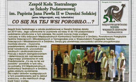51. MIĘDZYWOJEWÓDZKI SEJMIK WIEJSKICH ZESPOŁÓW TEATRALNYCH-PROGRAM